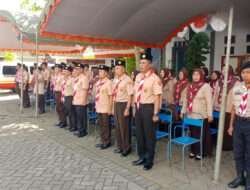 Danramil 0806/06 Gandusari Turut Meriahkan Peringatan Hari Pramuka Ke-62 dan Pelantikan Pengurus Gerakan Pramuka Kwartir Ranting Gandusari