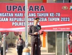 Kapolres Gresik Hadiri Upacara HUT kemerdekaan RI ke 78 di Halaman Kantor Bupati Gresik