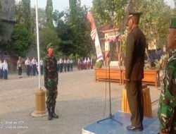 Komandan Koramil 0812/19 Kecamatan Laren Bertindak sebagai Inspektur Upacara Penurunan Bendera HUT ke-78 Kemerdekaan RI