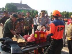 Dandim 0728/Wonogiri Beserta Danramil Jajaran Ikuti Apel Gelar Pasukan Satgas Penanganan Kebakaran Hutan Dan Lahan