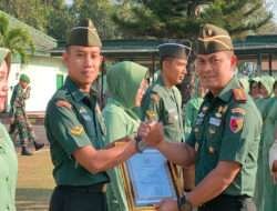 Dandim 0801/Pacitan Pimpin Upacara Pengibaran Bendera Dan Pelepasan Personil Pindah Satuan