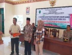 Danposramil 0806/Suruh Bersama Muspika Hadiri Rapat Penetapan DPT dan Pengundian Nomor Urut Calon Kepala Desa Nglebo Tahun 2023