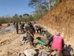 Tak Kenal Libur, Satgas TMMD Reguler Ke-118 Terus Selesaikan Sasaran Fisik