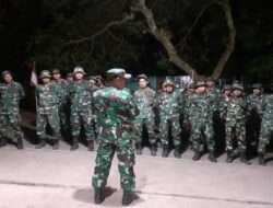 Setelah Melaksanakan Aktivitas, Anggota Satgas TMMD Reguler 118 Kodim 0728/Wonogiri Laksanakan Apel Malam