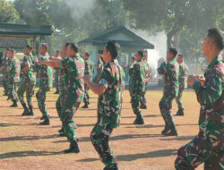 Tingkatkan Metabolisme Tubuh, Kodim 0801/Pacitan Lakukan Senam Kesegaran Jasmani Bersama