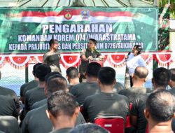 Danrem 074/Warastratama Kolonel Inf Ali Akhwan, S.E., Kunjungan Kerja di Kodim 0726/Sukoharjo