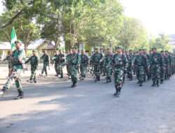 Pelihara Kemampuan, Kedisiplinan Dan Mental Prajurit Kodim Ngawi Gelar Latihan PBB Dan Defile