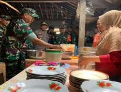 Mampir Ke Dapur Umum Satgas, Tim Wasev PJO TMMD Reguler 118 Cicipi Masakan Kampung