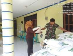 Babinsa Kodim 0802/Ponorogo Lakukan Pendampingan dan Monitoring Penyaluran Bantuan Cadangan Pangan Pemerintah