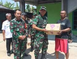 Bingkisan Danrem 074/Warastratama Penambah Semangat Satgas dan Warga Dilokasi TMMD Desa Rejosari