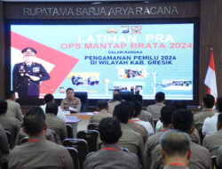 Siap Amankan Tahapan Pemilu, Polres Gresik Gelar Lat Praops Operasi Mantab Brata 2024