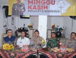 Minggu Kasih Polresta Sidoarjo, Ngobrol Kamtibmas Bersama Umat Nasrani