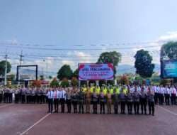 Kodim 0806/Trenggalek dan Polres Trenggalek Gelar Apel Pengamanan Pilkades Serentak 2023