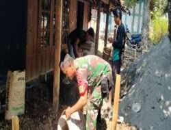 Cekatan, Juhari Bantu Warga Kurang Mampu Cor Rumah