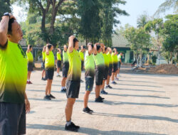 Upaya Menjaga Kesehatan Agar Tetap Sehat, Personil Kodim 0801/Pacitan Laksanakan Olah Raga Senam