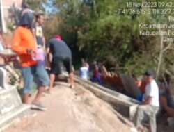 Gotong Royong, Anggota Kodim 0802/Ponorogo dan Warga Cor Tanggul Makam