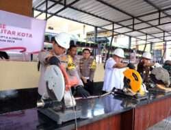 Kapolres Blitar Kota Bersama Forkopimda Musnahkan Knalpot Brong Hasil Razia