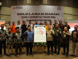 Kapolres Gresik Hadiri Deklarasi Damai Pemilu serentak tahun 2024 di Kabupaten Gresik