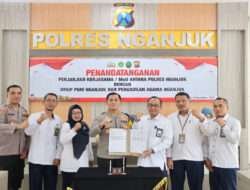 Tingkatkan Sinergitas Kapolres Nganjuk Tandatangani MoU dengan STKIP PGRI dan Pengadilan Agama