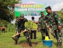 Pulau Sepatu Terancam Longsor dan Banjir, Kodim Sragen Tanami Ratusan Pohon