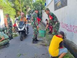 Koramil 03 Serengan dan Komponen Masyarakat Gelar Kerja Bakti Dalam Rangka Hari Juang Kartika TNI AD 2023