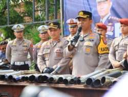 Jelang Nataru Polres Tuban Amankan Ratusan Kendaraan Roda Dua Berknalpot Brong