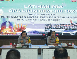 Polres Gresik Gelar Latihan Pra Ops Lilin Semeru 2023 di Kabupaten Gresik