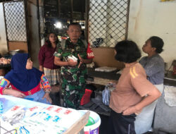 Babinsa Purwodiningratan Sambangi Pasar Tradisional Sampaikan Pesan Jaga Kebersihan Lingkungan