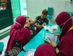 Wujud Nyata Bati Bakti TNI Dampingi Petugas Pukesmas Kratonan Imunisasi Sub Polio Anak Sekolah