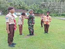 Babinsa Koramil 0801/02 Kebonagung Pimpin Acara Penerimaan Anggota Saka Wira Kartika Baru.