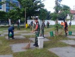 Lapangan Pamedan Puro Mangkunegaran Jadi Sasaran Kerja Bakti Babinsa Keprabon Bersama Tim Saberling