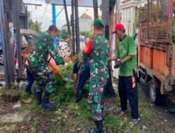 Wujud Nyata , Bati Bakti TNI , Babinsa Bersama DKP Kerja Bakti Bersihkan Sampah 