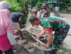 Kodim Sragen: Babinsa dan Warga Gotong Royong Bangun Talud, Antisipasi Cuaca Ekstrim