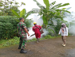 Peduli Kesehatan, Babinsa Koramil Klego Dampingi Fogging