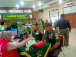 Peduli Kemanusiaan, Anggota Koramil 03/Serengan Ikuti Donor Darah