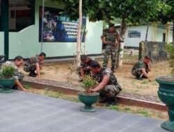 Wujudkan Lingkungan Kerja Yang Nyaman, Kodim 0801/Pacitan Bersihkan Pangkalan