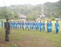 Ingatkan Sejarah Perjuangan Bangsa, Anggota Koramil 0801/09 Sudimoro Berikan Wasbang Dan Latihan PBB