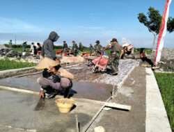 Kejar Waktu, Pembangunan Rabat Beton TMMD Kodim 0726/Sukoharjo Terus Di Kebut