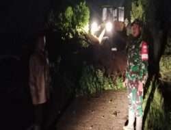 Tanggap Bencana, Babinsa Koramil Selo Evakuasi Tanah Longsor