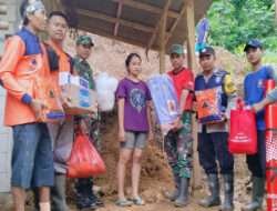 Bantuan Hangat di Tengah Dinginnya Musibah: Sinergi BPBD dan Koramil 0806-11 Panggul untuk Warga Desa Depok