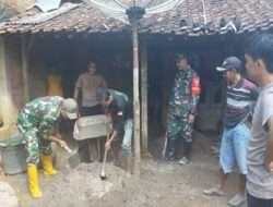 Tebar Kebaikan Antar Sesama, Koramil 0801/08 Tulakan Bantu Proses Pembangunan Rumah Warga