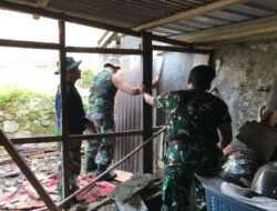 Koramil 04/Jebres Genjot Karya Bakti Renovasi Rumah Tidak Layak Huni Milik Veteran