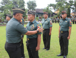 Dandim 0806/Trenggalek Memimpin Upacara Pelantikan Kenaikan Pangkat Anggota