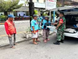 Berbuat Baik Selalu Diterapkan Babinsa Kelurahan Kemlayan Dengan Cara Berbagi