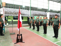 Kodim 0726/Sukoharjo Gelar Upacara Corps Raport Kenaikan Pangkat Periode 1 April 2024