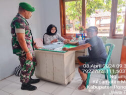 Peduli Kesehatan Warga, Babinsa Kodim 0802/Ponorogo Pendampingan Posyandu Lansia