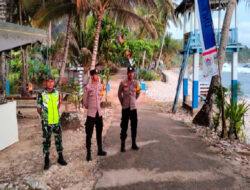 Aktif Laksanakan Patroli, Anggota Koramil 0801/08 Tulakan Pengamanan di Pantai Pidakan