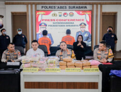 Polrestabes Surabaya Berhasil Amankan Sindikat Sabu Jawa Sumatera Sita 40,8 kg Sabu