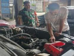 Berikan Semangat Dan Motivasi, Babinsa Danukusuman Datangi Bengkel Mobil