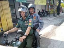 Kendarai Motor, Babinsa Kelurahan Ketelan Bersama Linmas Laksanakan Patroli Wilayah